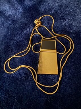 Madewell Gold-Tone Pendant Necklace with Black Inset